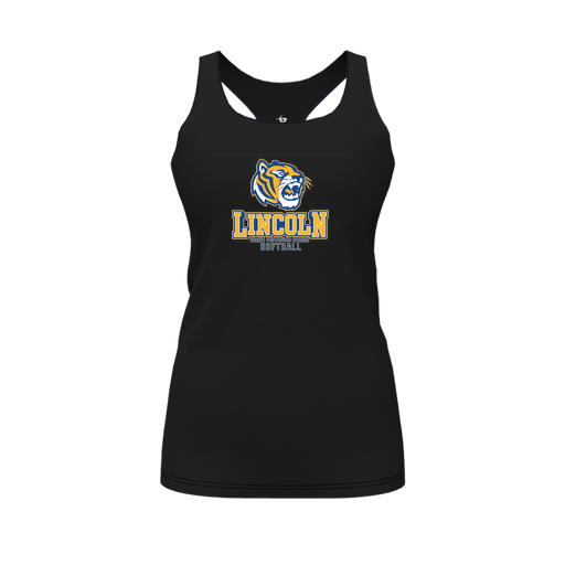 [FT0TRBBK-FYS-LOGO1] Decker Racerback Tank Top (Female Youth S, Black, Logo 1)