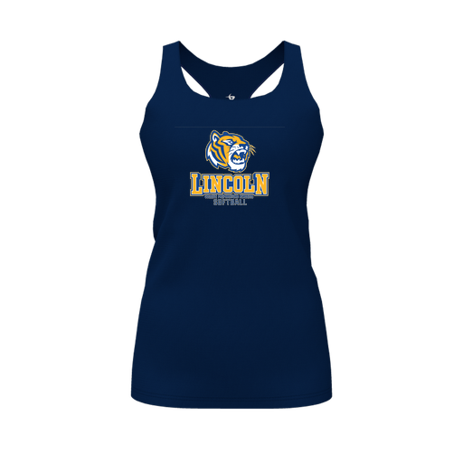 [FT0TRBNV-FYS-LOGO1] Decker Racerback Tank Top (Female Youth S, Navy, Logo 1)