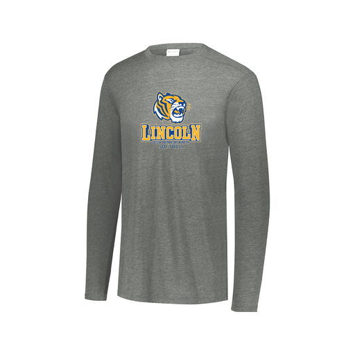 [FTLCUBGY-AXS-LOGO1] Decker Men's Tri-Blend T-Shirt - Long Sleeve (Adult XS, Gray, Logo 1)
