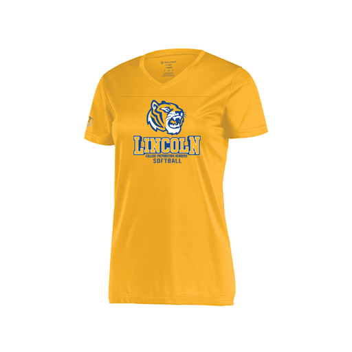 [222820.023.S-LOGO1] Ladies Movement Dri Fit Shirt (Female Adult S, Athletic Gold, Logo 1)