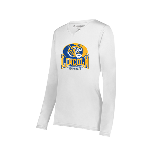 [222824.005.S-LOGO3] Ladies LS Smooth Sport Shirt (Female Adult S, White, Logo 3)